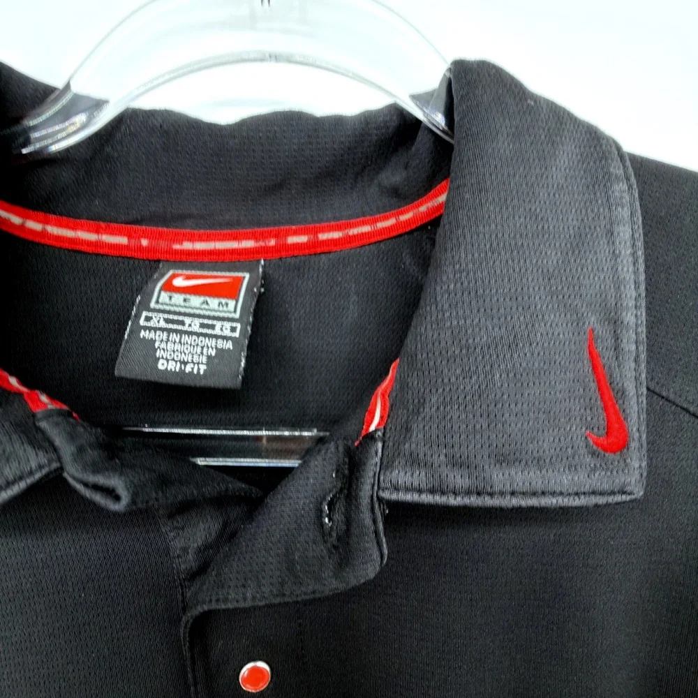 Nike Georgia Bulldogs Dri-FIT Polo Mens XL Black Red UGA NCAA Authentic Team Y2K